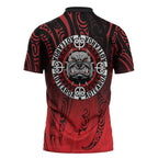 Aotearoa Bulldog Zipper Polo Shirt New Zealand Kowhaiwhai Tribal - Aussie Hoodie