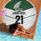 Custom New Zealand Maori Niho Taniwha Beach Blanket