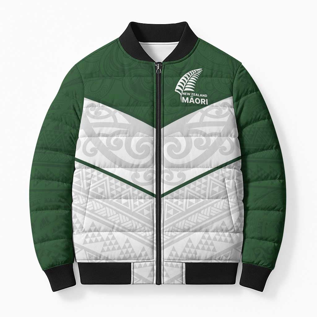 Custom New Zealand Maori Niho Taniwha Bomber Puffer Jacket - Aussie Hoodie
