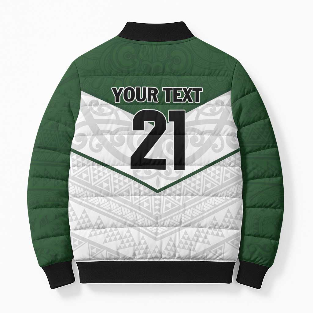 Custom New Zealand Maori Niho Taniwha Bomber Puffer Jacket - Aussie Hoodie