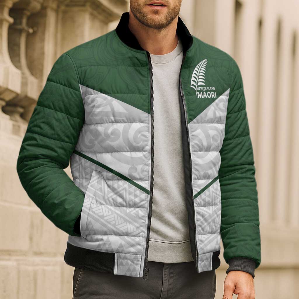 Custom New Zealand Maori Niho Taniwha Bomber Puffer Jacket - Aussie Hoodie