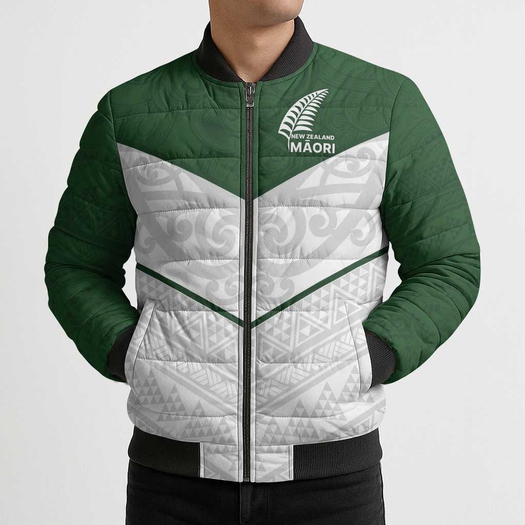 Custom New Zealand Maori Niho Taniwha Bomber Puffer Jacket - Aussie Hoodie