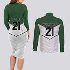 Custom New Zealand Maori Niho Taniwha Couples Matching Long Sleeve Bodycon Dress and Long Sleeve Button Shirt