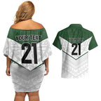 Custom New Zealand Maori Niho Taniwha Couples Matching Off Shoulder Short Dress and Hawaiian Shirt