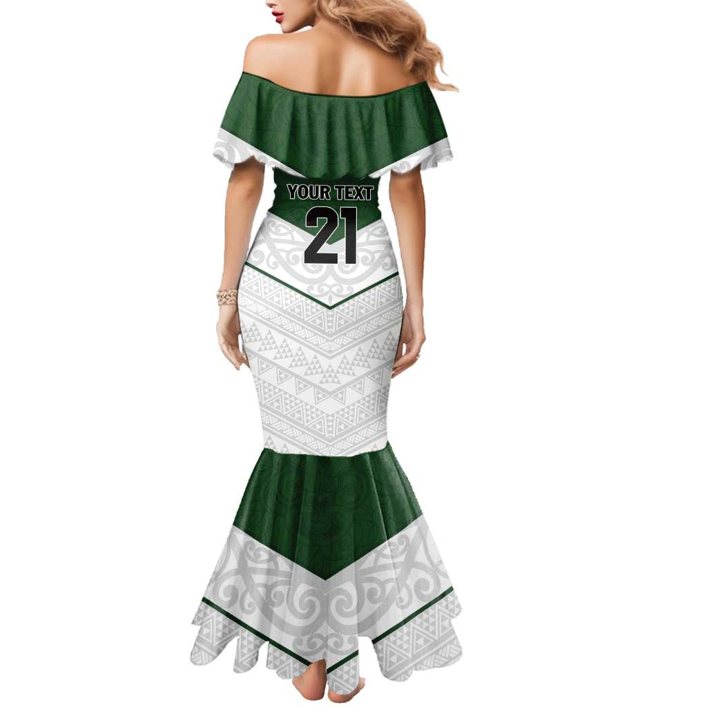 Custom New Zealand Maori Niho Taniwha Family Matching Mermaid Dress and Hawaiian Shirt