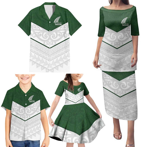 Custom New Zealand Maori Niho Taniwha Family Matching Puletasi and Hawaiian Shirt