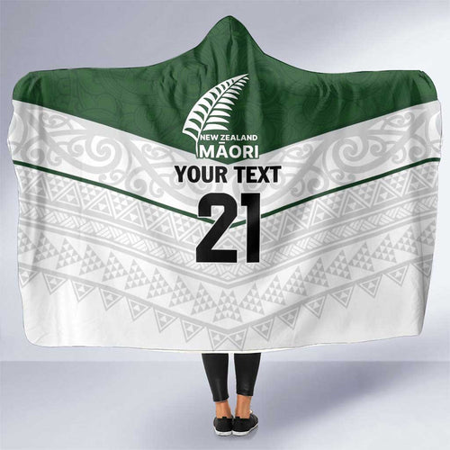 Custom New Zealand Maori Niho Taniwha Hooded Blanket