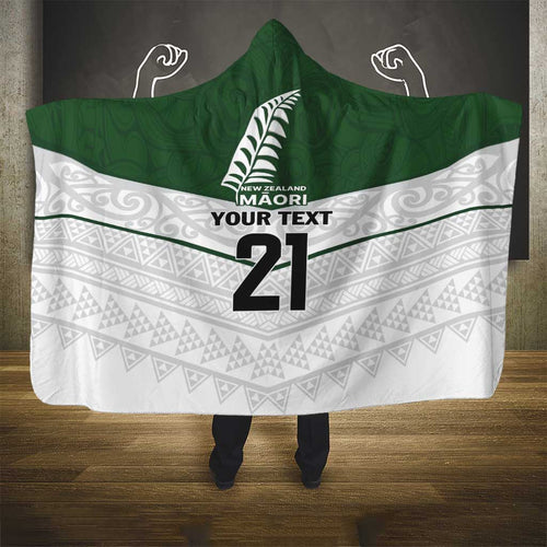 Custom New Zealand Maori Niho Taniwha Hooded Blanket