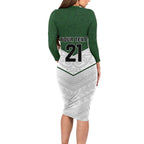 Custom New Zealand Maori Niho Taniwha Long Sleeve Bodycon Dress