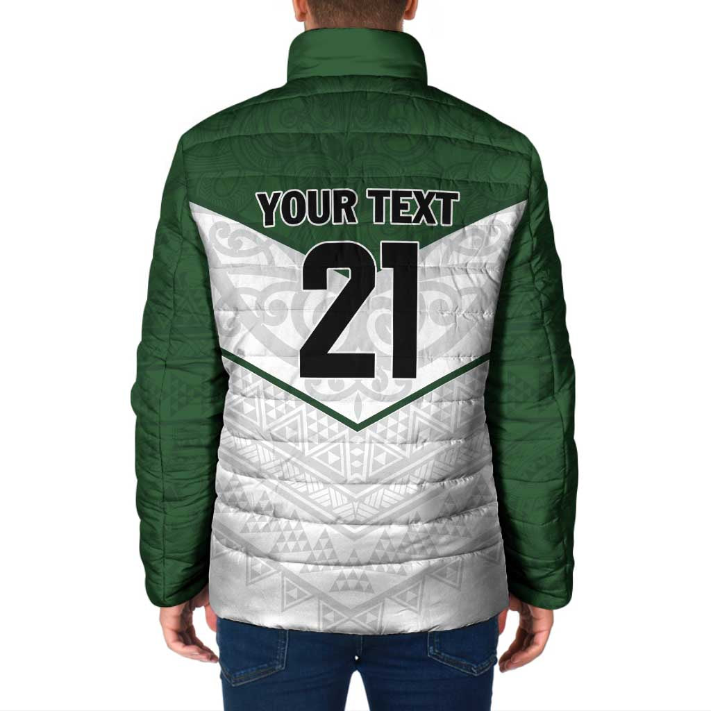 Custom New Zealand Maori Niho Taniwha Padded Jacket - Aussie Hoodie