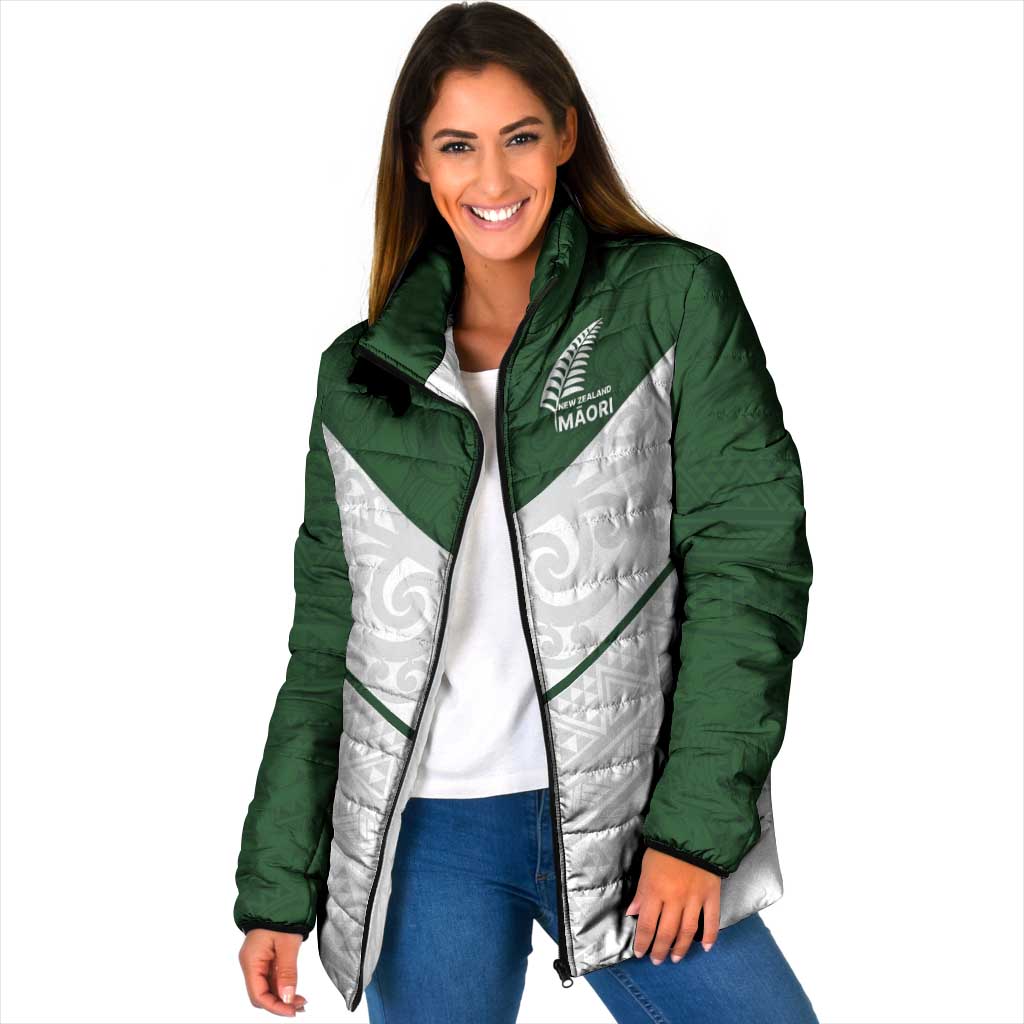 Custom New Zealand Maori Niho Taniwha Padded Jacket - Aussie Hoodie