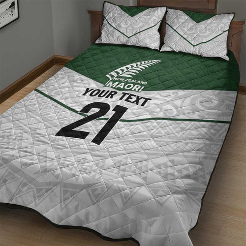 Custom New Zealand Maori Niho Taniwha Quilt Bed Set