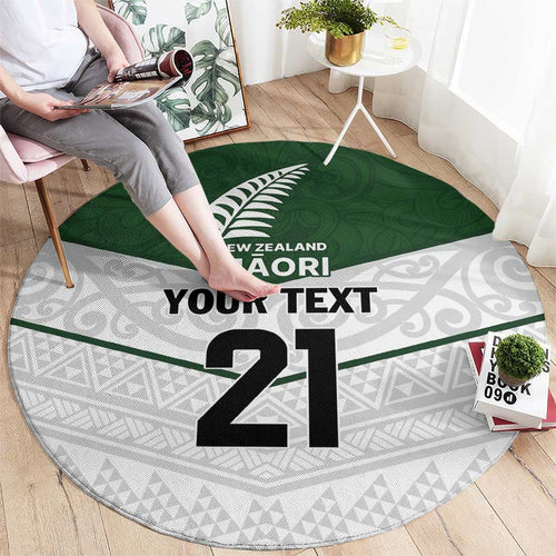 Custom New Zealand Maori Niho Taniwha Round Carpet