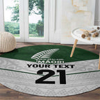 Custom New Zealand Maori Niho Taniwha Round Carpet