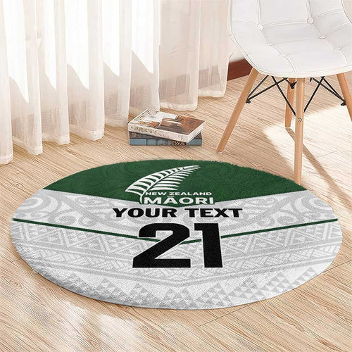 Custom New Zealand Maori Niho Taniwha Round Carpet