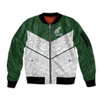 Custom New Zealand Maori Niho Taniwha Sleeve Zip Bomber Jacket