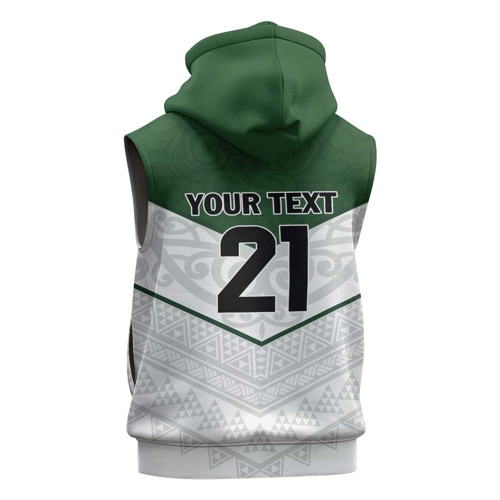 Custom New Zealand Maori Niho Taniwha Sleeveless Hoodie - Aussie Hoodie