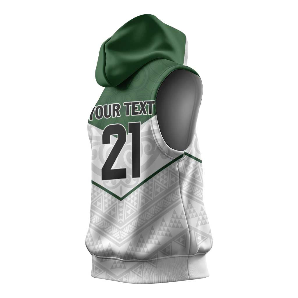 Custom New Zealand Maori Niho Taniwha Sleeveless Hoodie - Aussie Hoodie