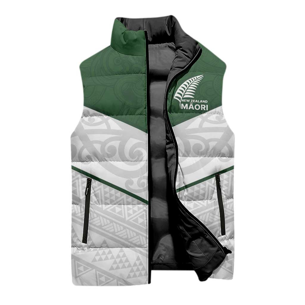 Custom New Zealand Maori Niho Taniwha Sleeveless Puffer Jacket - Aussie Hoodie