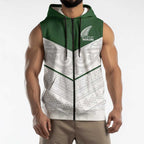 Custom New Zealand Maori Niho Taniwha Sleeveless Zip Hoodie LT9