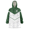Custom New Zealand Maori Niho Taniwha Wearable Blanket Hoodie