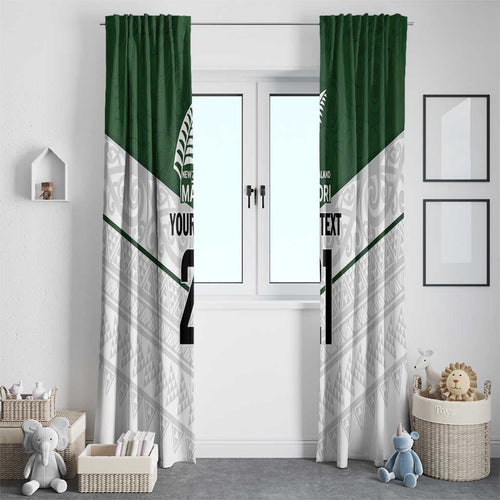 Custom New Zealand Maori Niho Taniwha Window Curtain