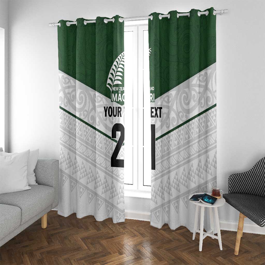 Custom New Zealand Maori Niho Taniwha Window Curtain