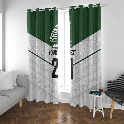 Custom New Zealand Maori Niho Taniwha Window Curtain