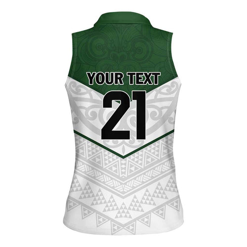 Custom New Zealand Maori Niho Taniwha Women Sleeveless Polo Shirt