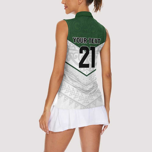 Custom New Zealand Maori Niho Taniwha Women Sleeveless Polo Shirt