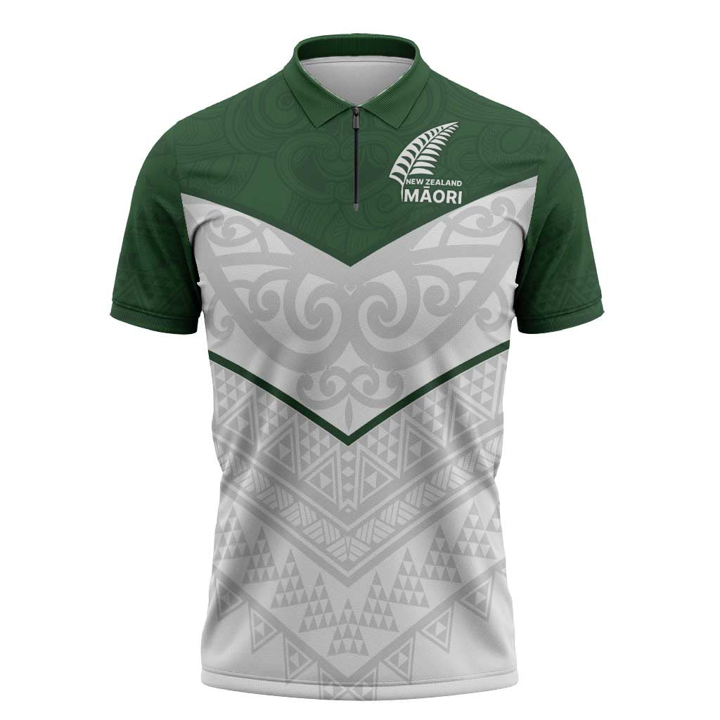 Custom New Zealand Maori Niho Taniwha Zipper Polo Shirt - Aussie Hoodie
