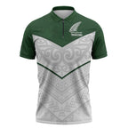 Custom New Zealand Maori Niho Taniwha Zipper Polo Shirt - Aussie Hoodie