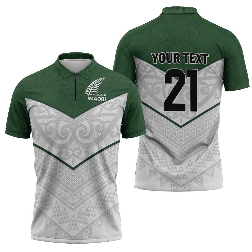 Custom New Zealand Maori Niho Taniwha Zipper Polo Shirt - Aussie Hoodie