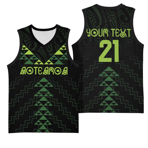 Custom New Zealand Maori Koru Koiri Motif Basketball Jersey - Aussie Hoodie