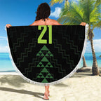 Custom New Zealand Maori Koru Koiri Motif Beach Blanket