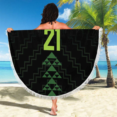 Custom New Zealand Maori Koru Koiri Motif Beach Blanket