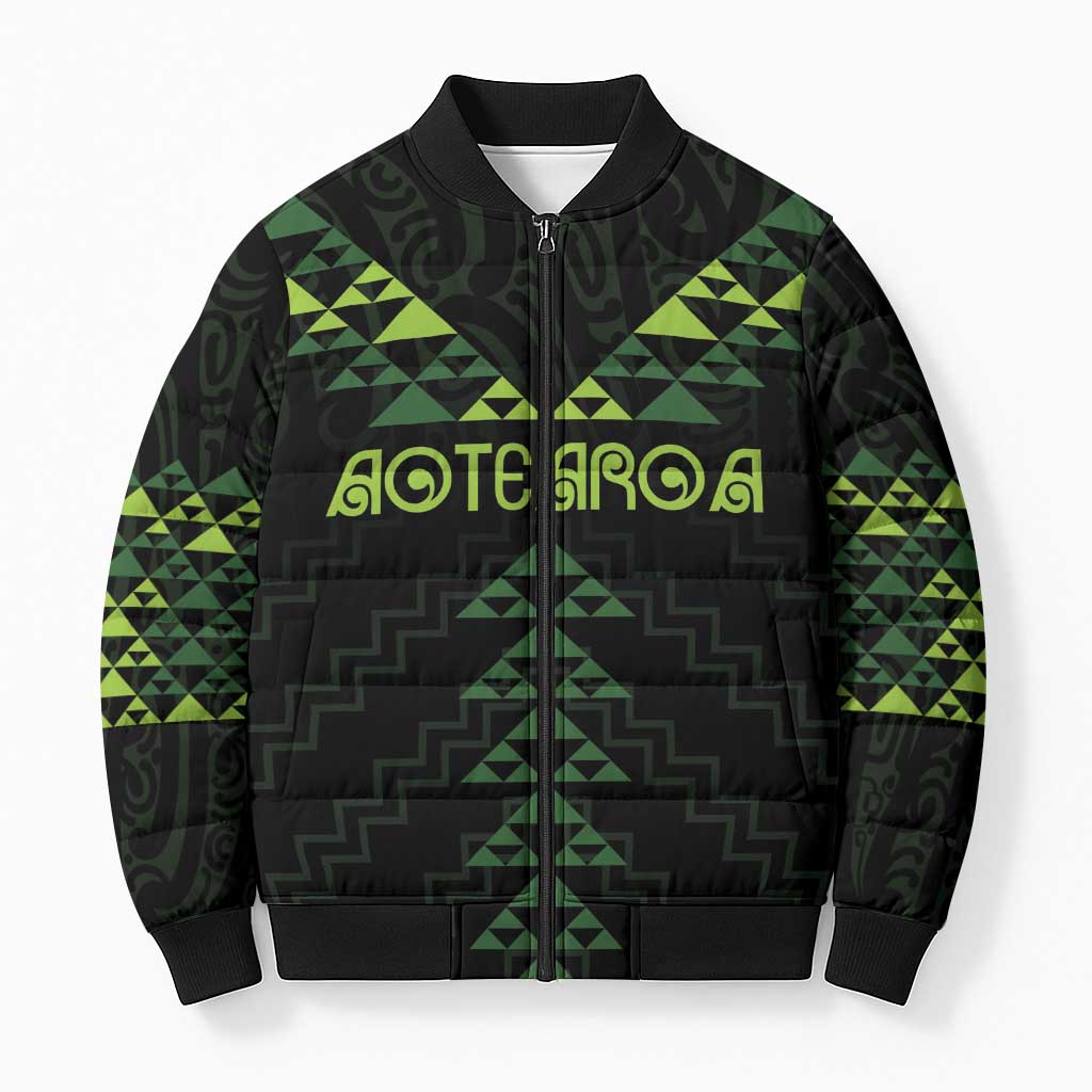 Custom New Zealand Maori Koru Koiri Motif Bomber Puffer Jacket - Aussie Hoodie