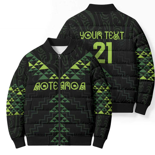 Custom New Zealand Maori Koru Koiri Motif Bomber Puffer Jacket - Aussie Hoodie
