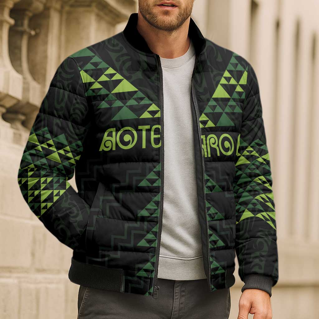 Custom New Zealand Maori Koru Koiri Motif Bomber Puffer Jacket - Aussie Hoodie
