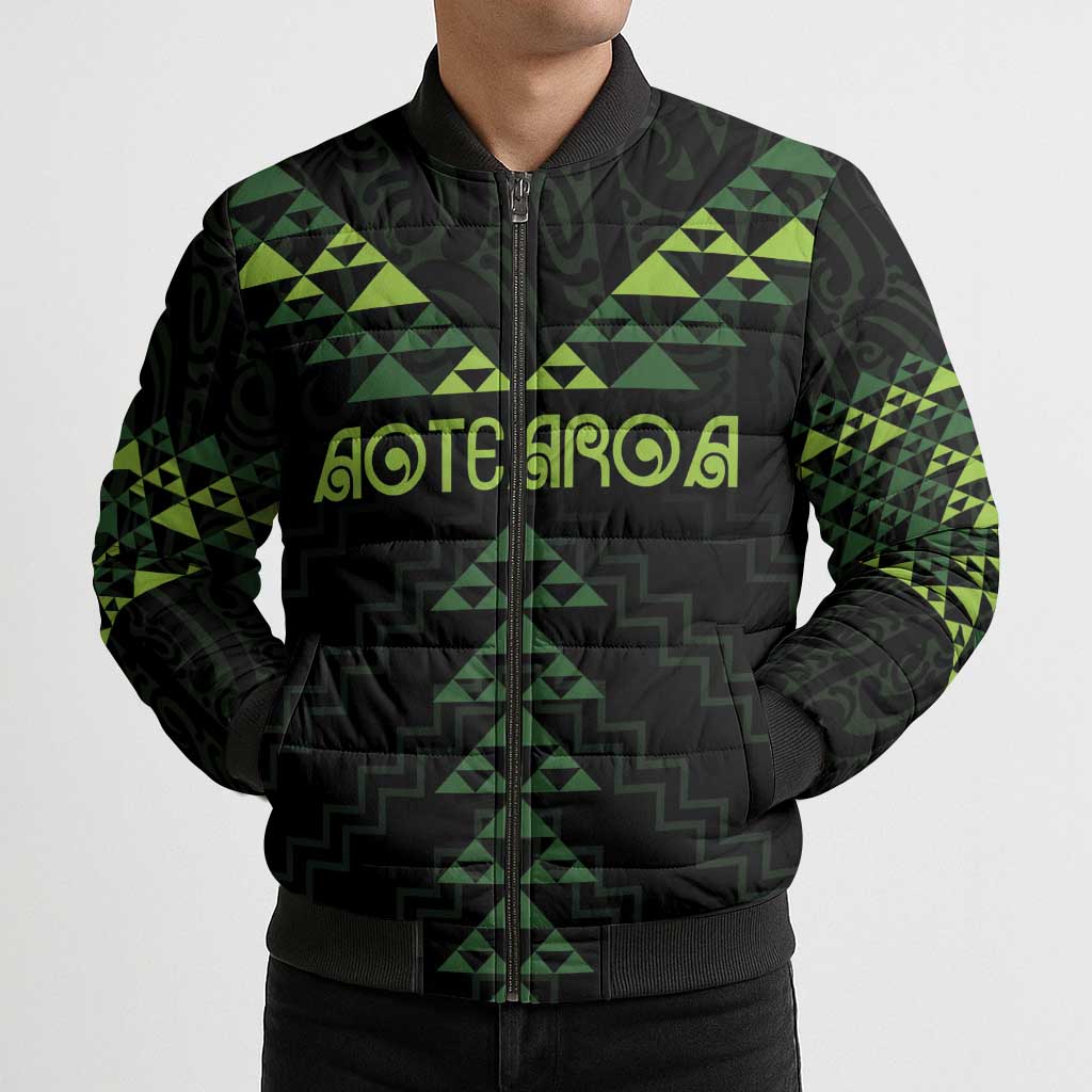 Custom New Zealand Maori Koru Koiri Motif Bomber Puffer Jacket - Aussie Hoodie