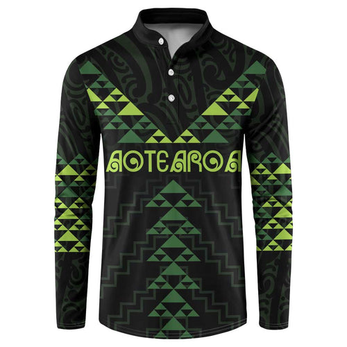 Custom New Zealand Maori Koru Koiri Motif Button Sweatshirt