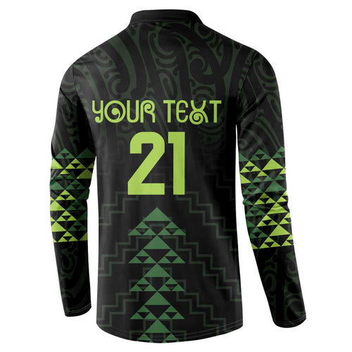 Custom New Zealand Maori Koru Koiri Motif Button Sweatshirt