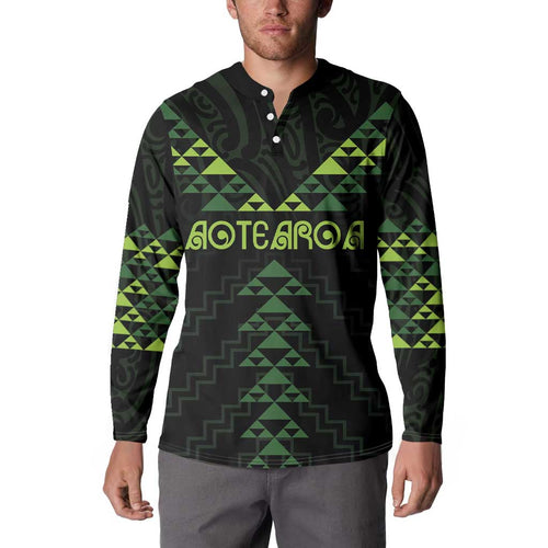 Custom New Zealand Maori Koru Koiri Motif Button Sweatshirt