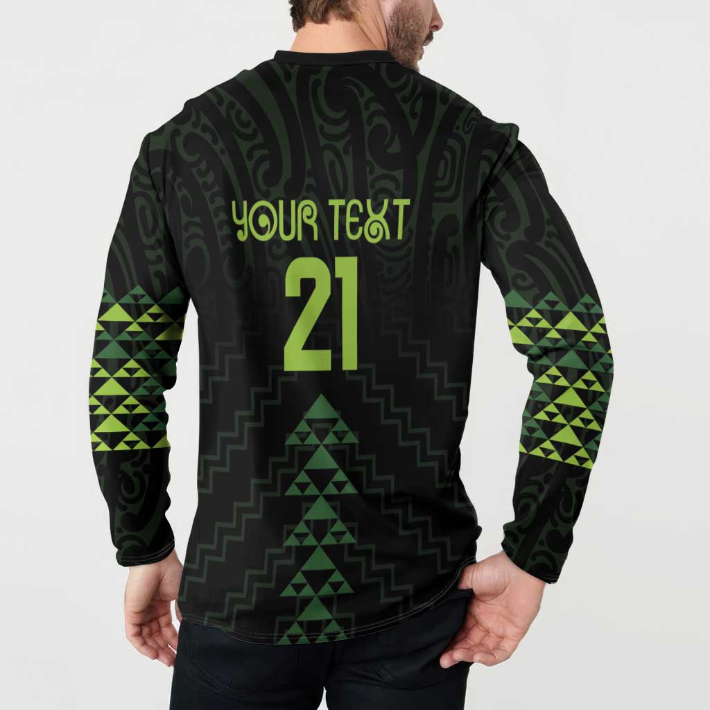 Custom New Zealand Maori Koru Koiri Motif Button Sweatshirt