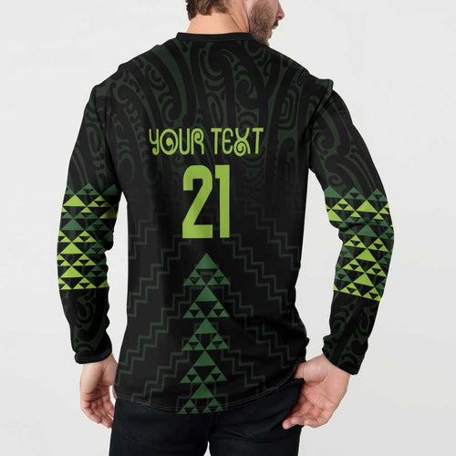 Custom New Zealand Maori Koru Koiri Motif Button Sweatshirt