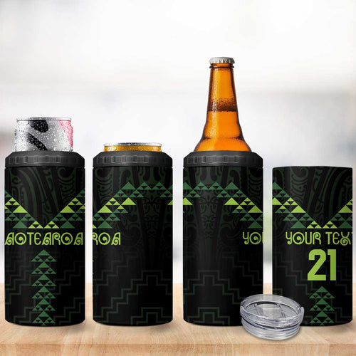 Custom New Zealand Maori Koru Koiri Motif 4 in 1 Can Cooler Tumbler