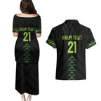 Custom New Zealand Maori Koru Koiri Motif Couples Matching Puletasi and Hawaiian Shirt