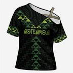 Custom New Zealand Maori Koru Koiri Motif Cross Shoulder Shirt - Aussie Hoodie
