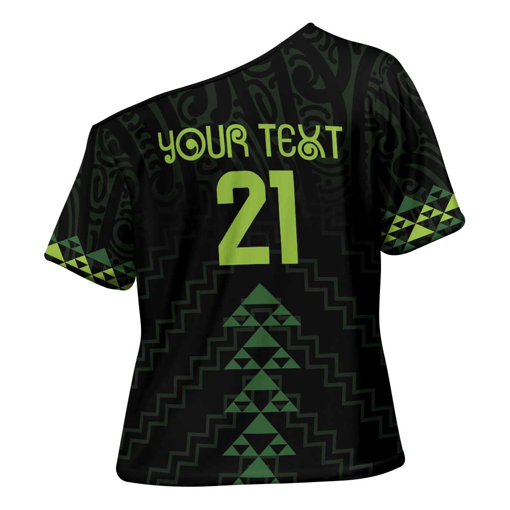 Custom New Zealand Maori Koru Koiri Motif Cross Shoulder Shirt - Aussie Hoodie