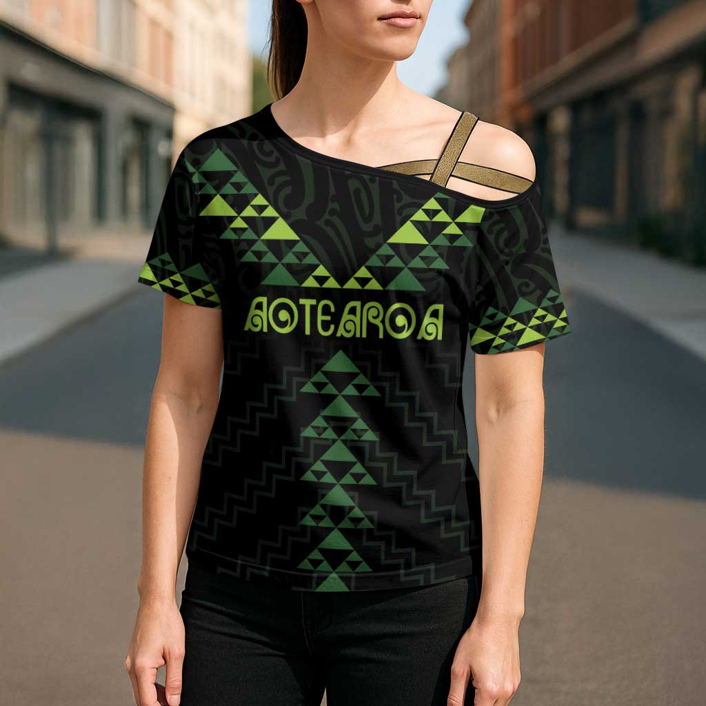 Custom New Zealand Maori Koru Koiri Motif Cross Shoulder Shirt - Aussie Hoodie
